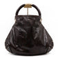 Indy Top Handle Bag Brown Python Leather