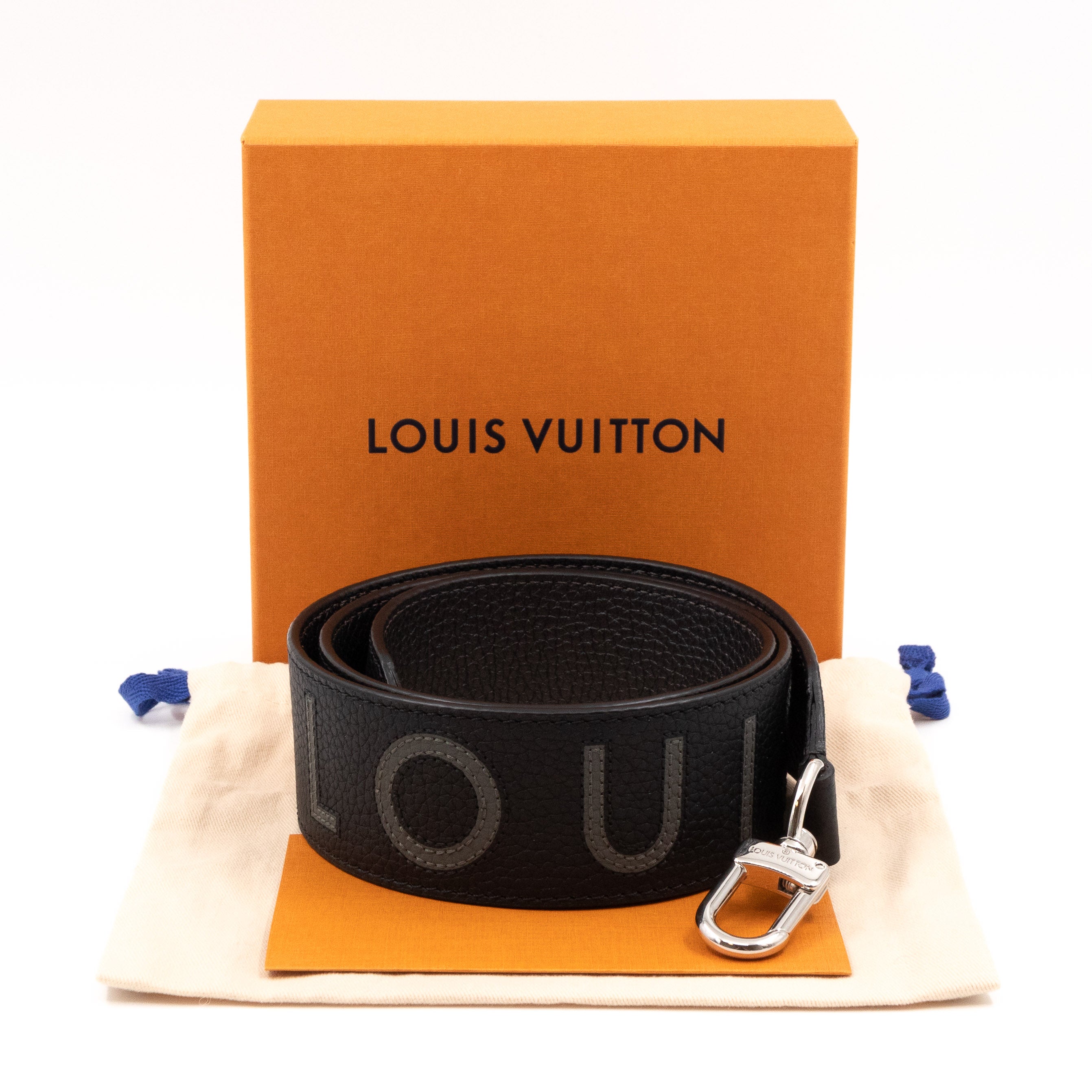 Bandoulière Shoulder Strap Black Leather