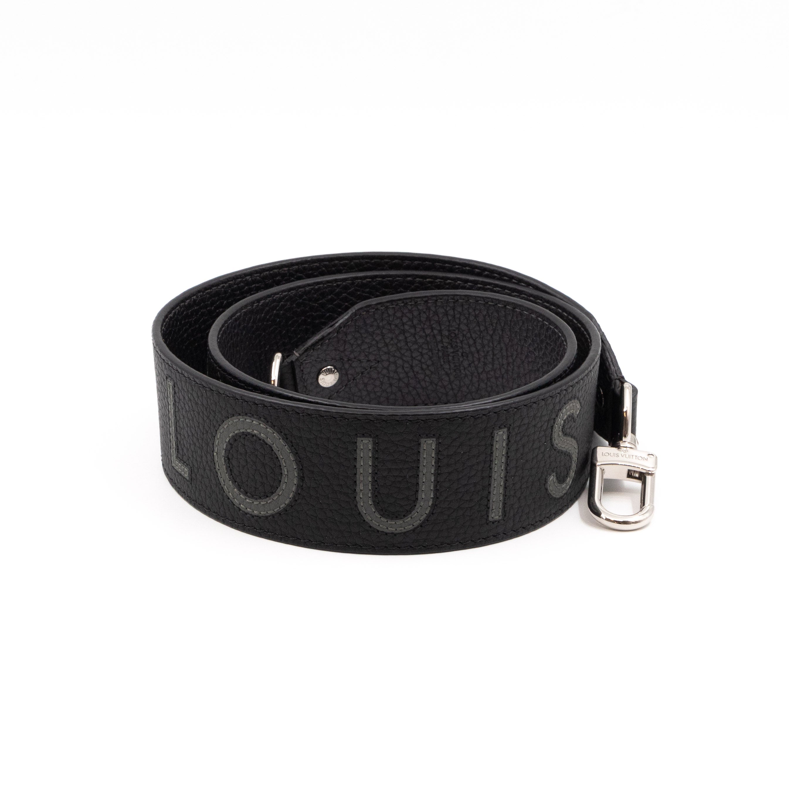 Bandoulière Shoulder Strap Black Leather