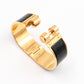 Enamel Hinged Bracelet Black Gold
