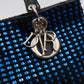 Diorissimo Small Patchwork Metallic Blue Tweed