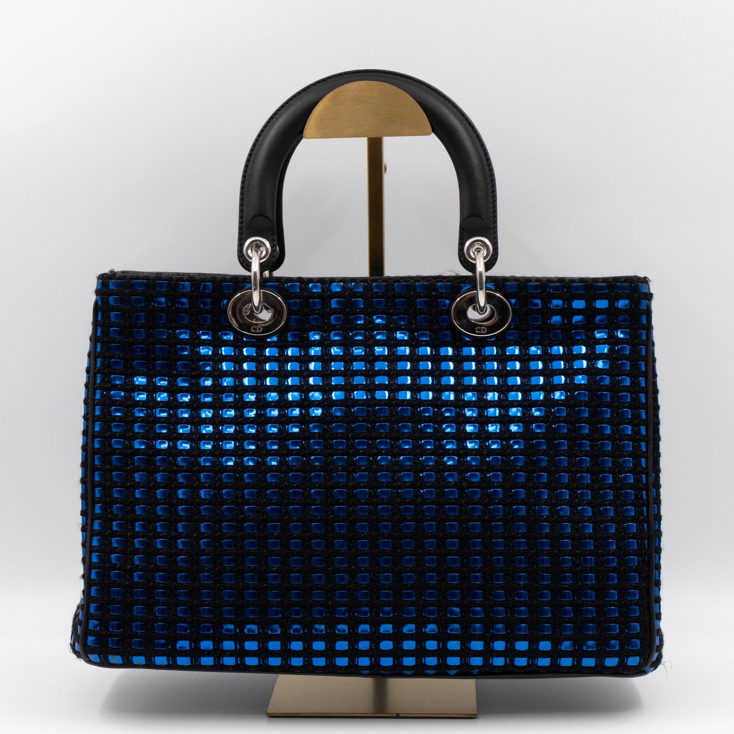 Diorissimo Small Patchwork Metallic Blue Tweed