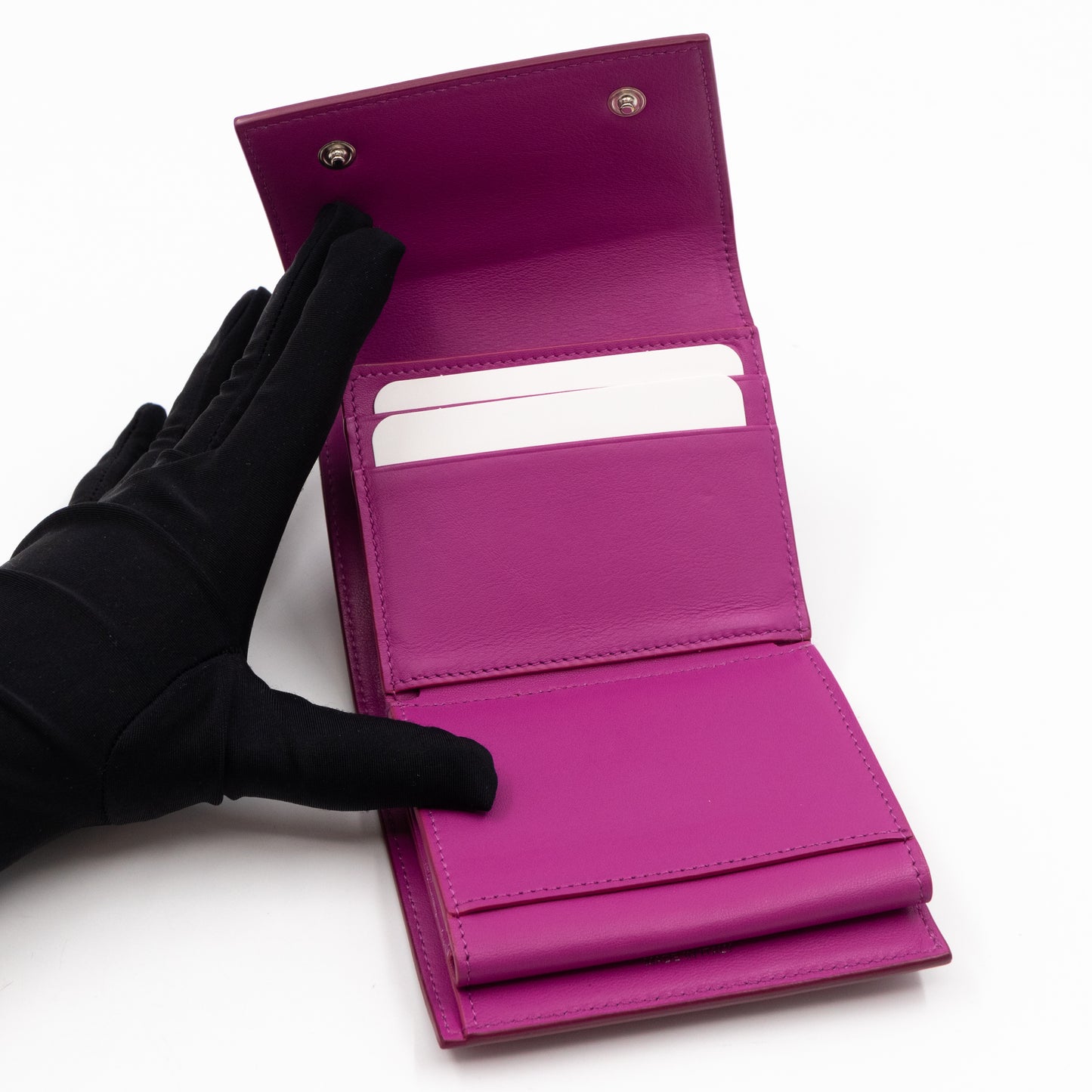 Small Trifold Wallet Purple Leather