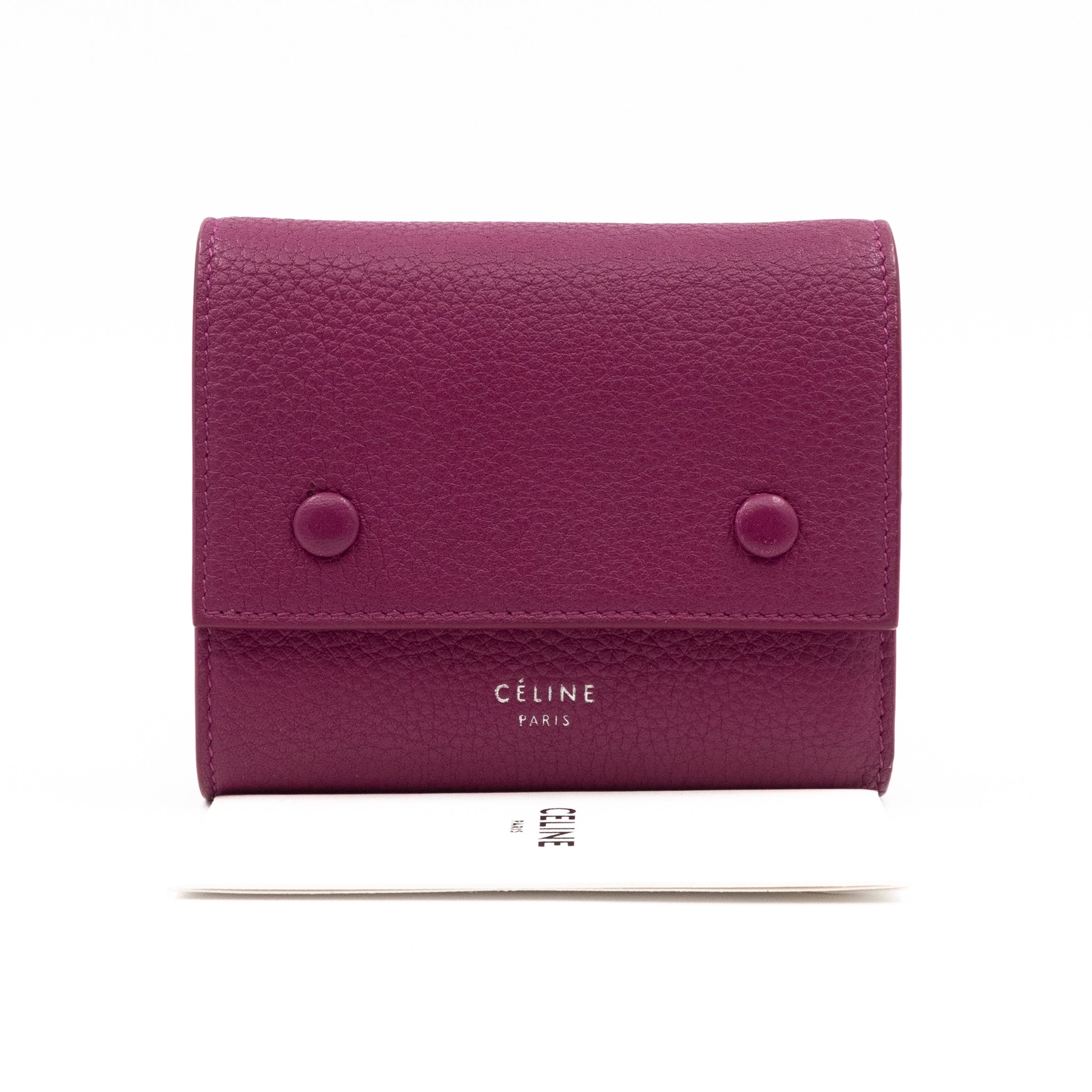 Small Trifold Wallet Purple Leather