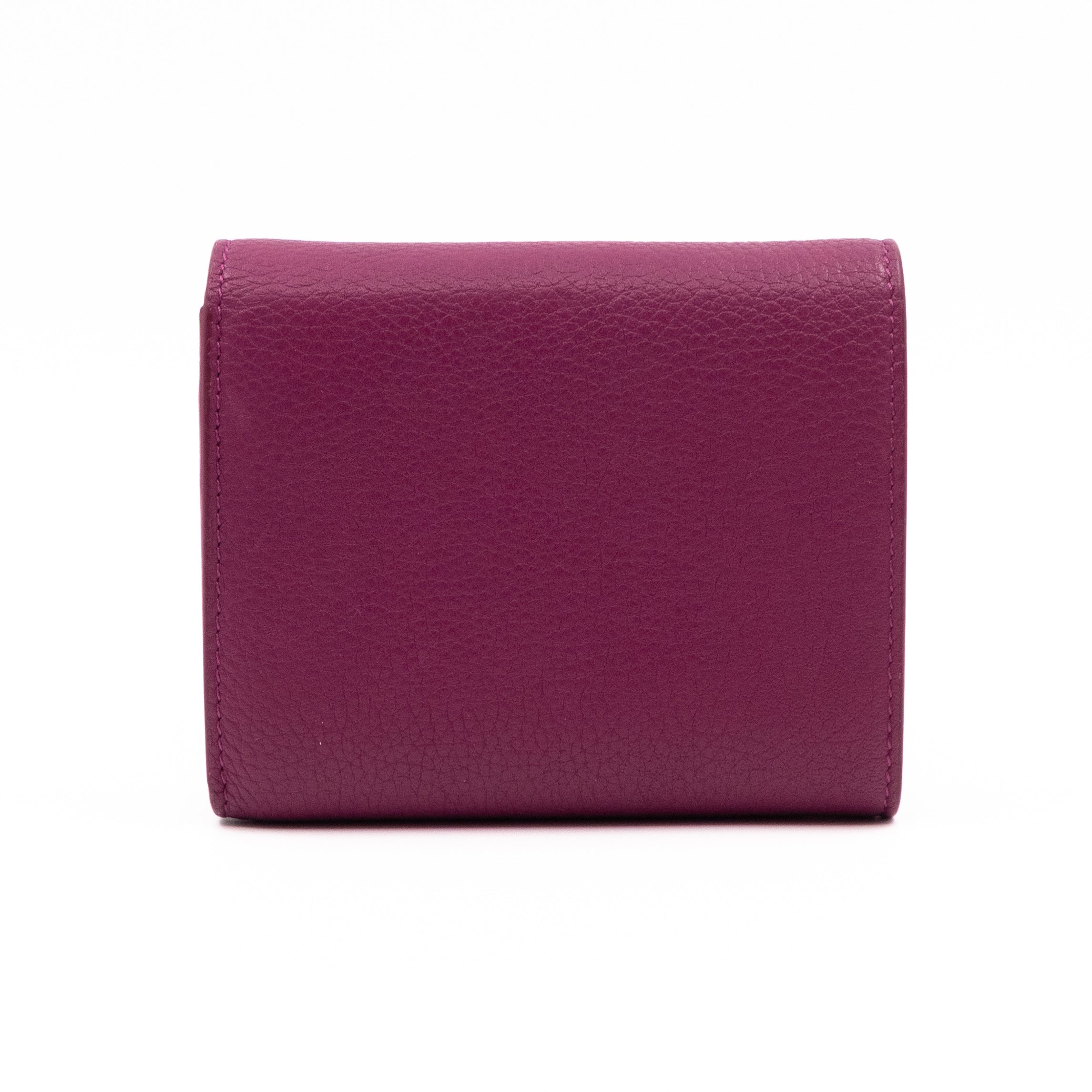 Small Trifold Wallet Purple Leather
