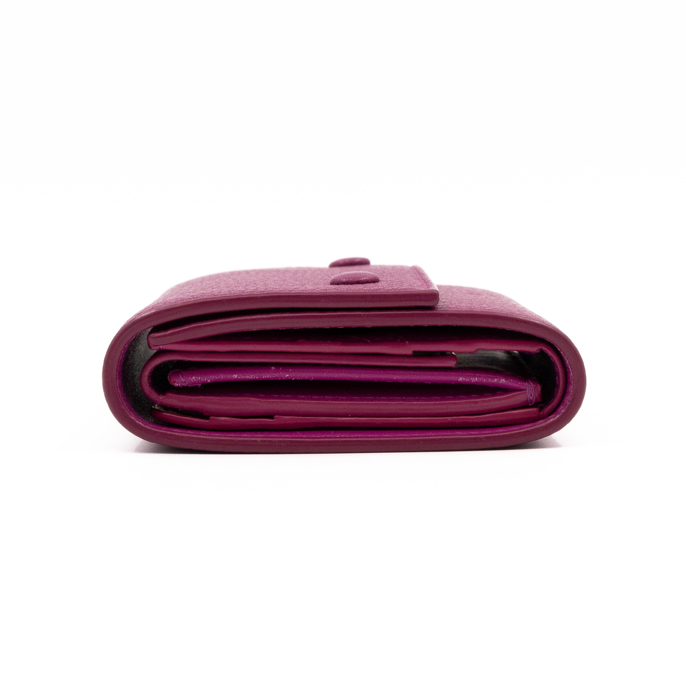Small Trifold Wallet Purple Leather