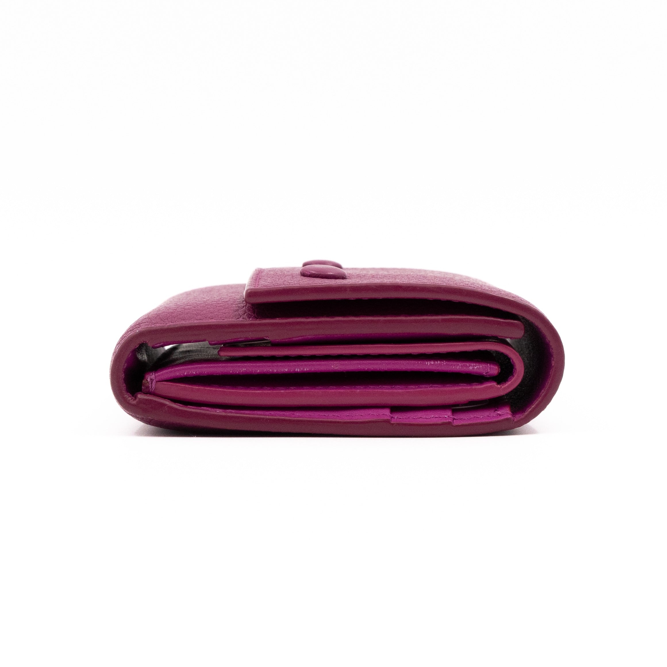 Small Trifold Wallet Purple Leather
