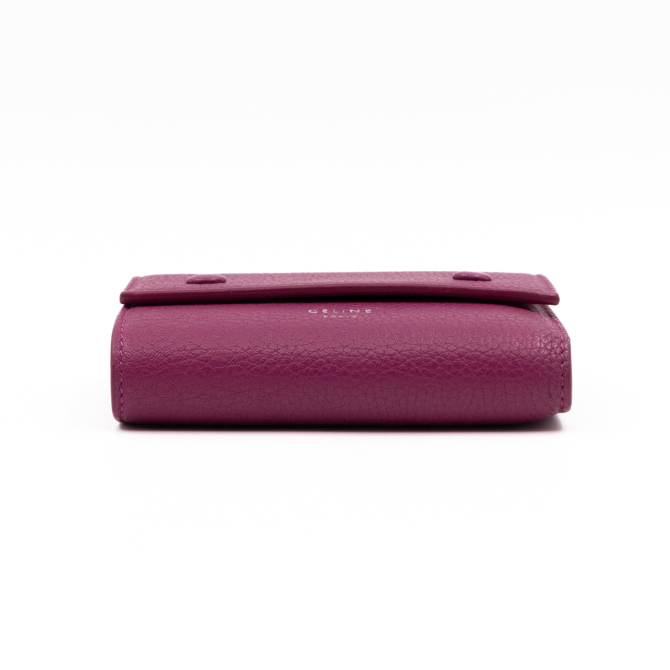 Small Trifold Wallet Purple Leather