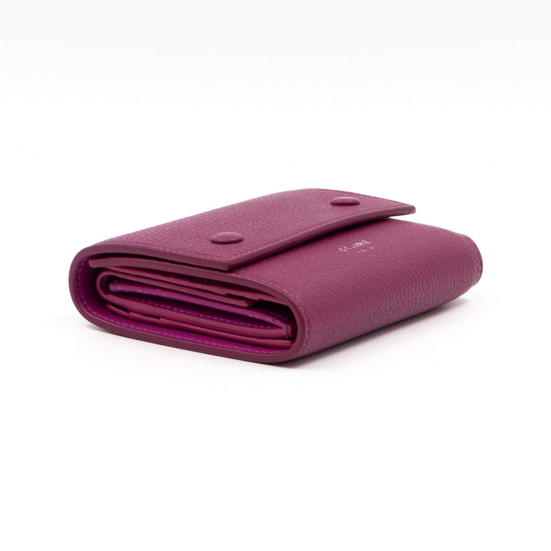 Small Trifold Wallet Purple Leather