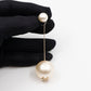 Big Pearl Drop Earrings Light Gold