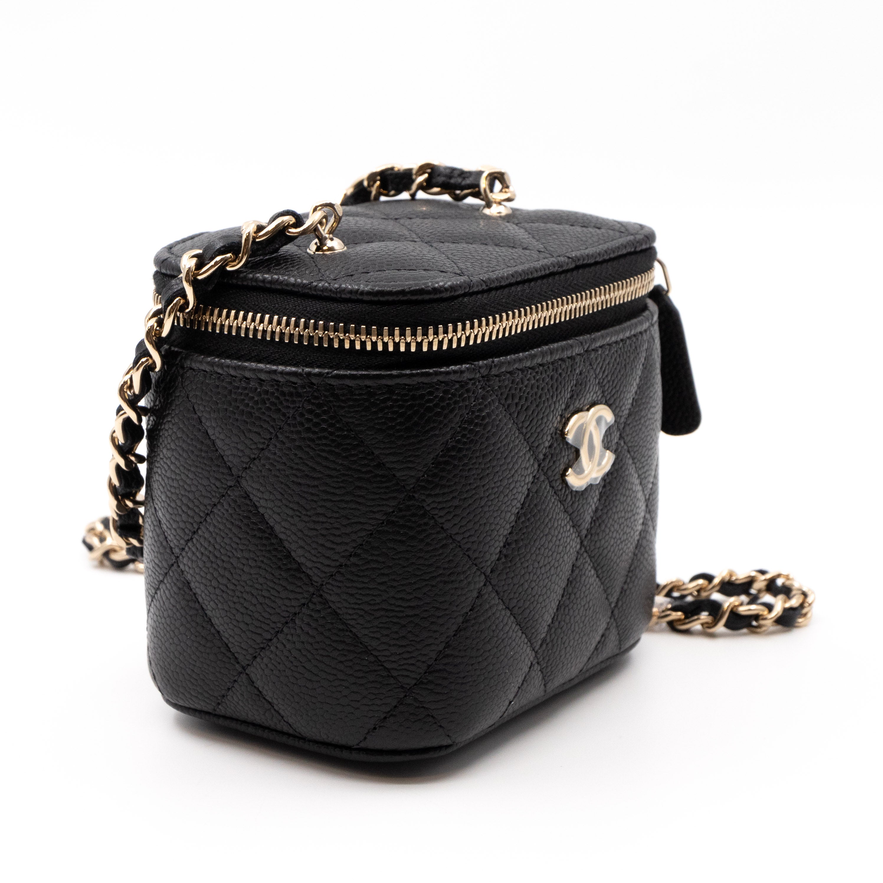 Chanel small discount vanity with chain