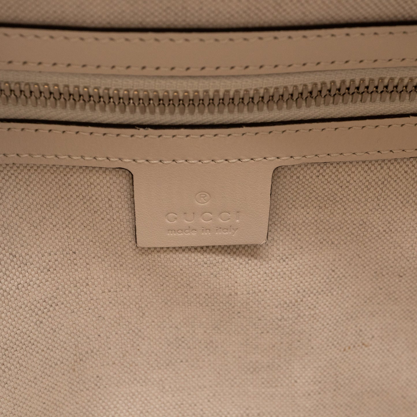 GG Embossed Trunk Bag White Leather