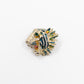 Crystal Enamel Tiger Head Earrings Gold