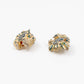 Crystal Enamel Tiger Head Earrings Gold