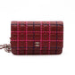 Classic Wallet On Chain Burgundy Leather Square Stitch