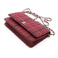Classic Wallet On Chain Burgundy Leather Square Stitch