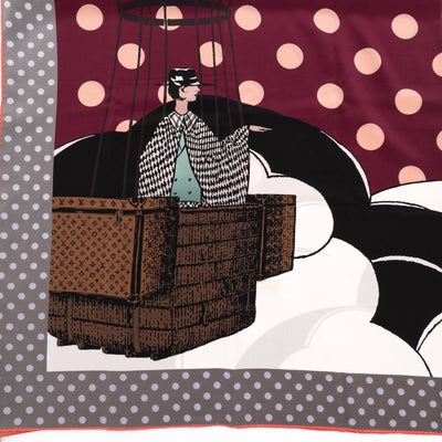 Balloon Dot Silk Scarf Cerise