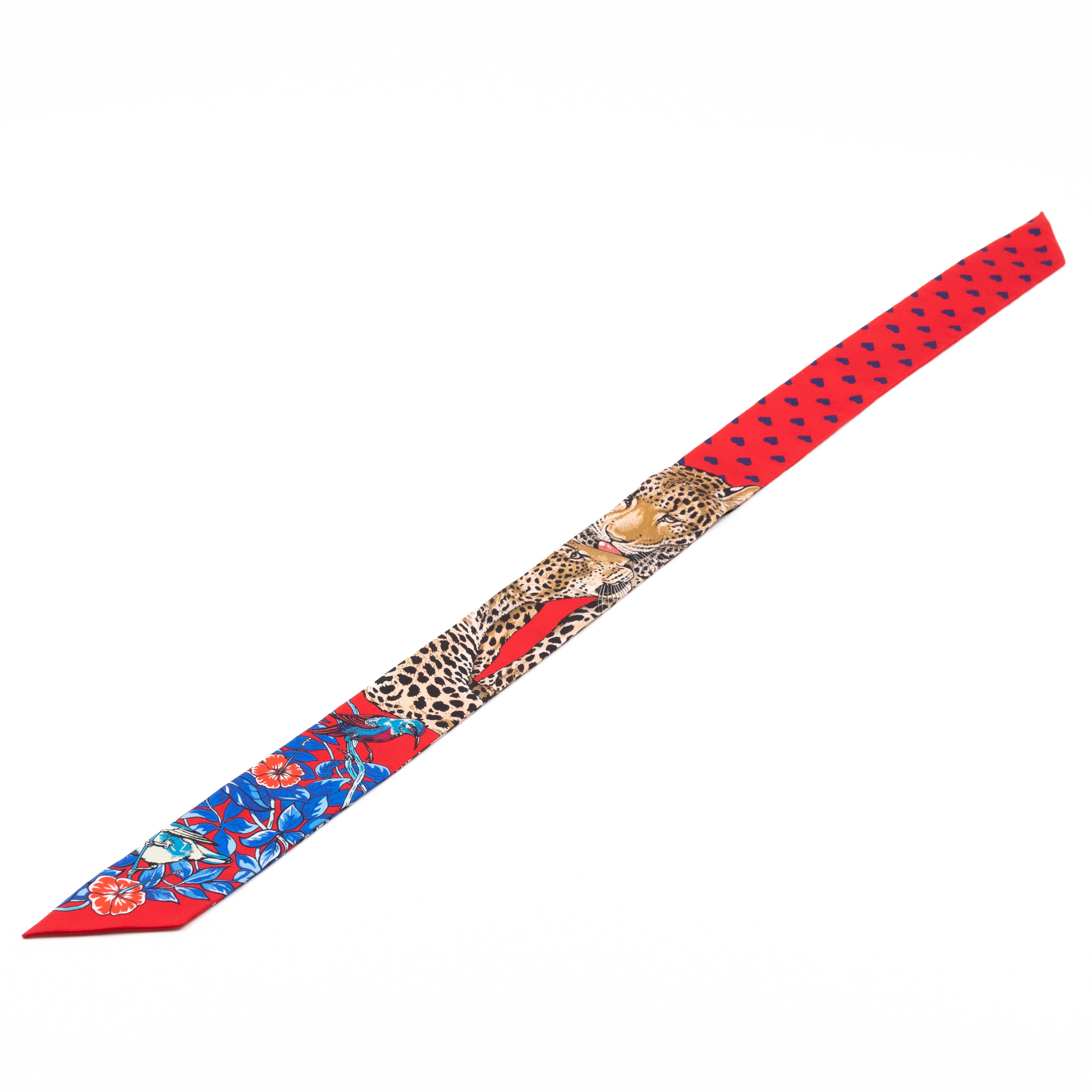 Twilly Scarf Jungle Love Love Red