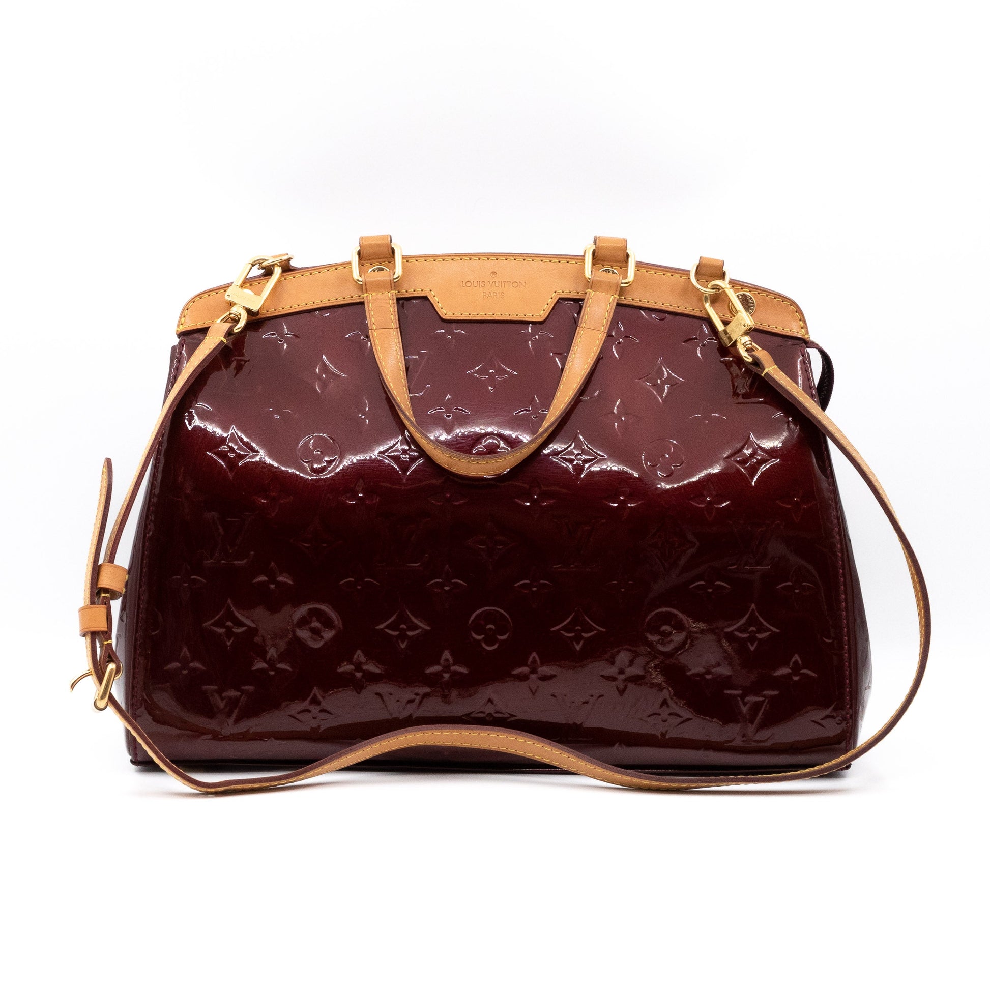 Louis Vuitton Brea Handbag Monogram Vernis mm Red