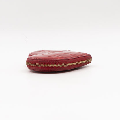 Heart Coin Purse Vernis Pomme D'Amour Rayures