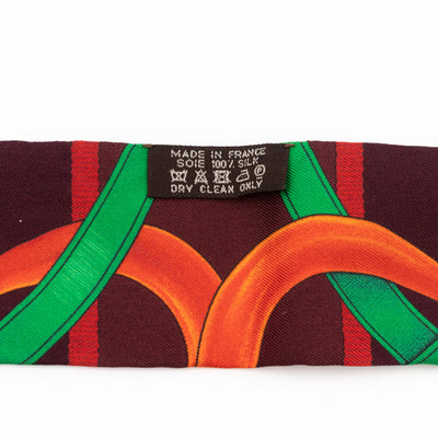 Twilly Scarf Grand Manege Fleuri Prune