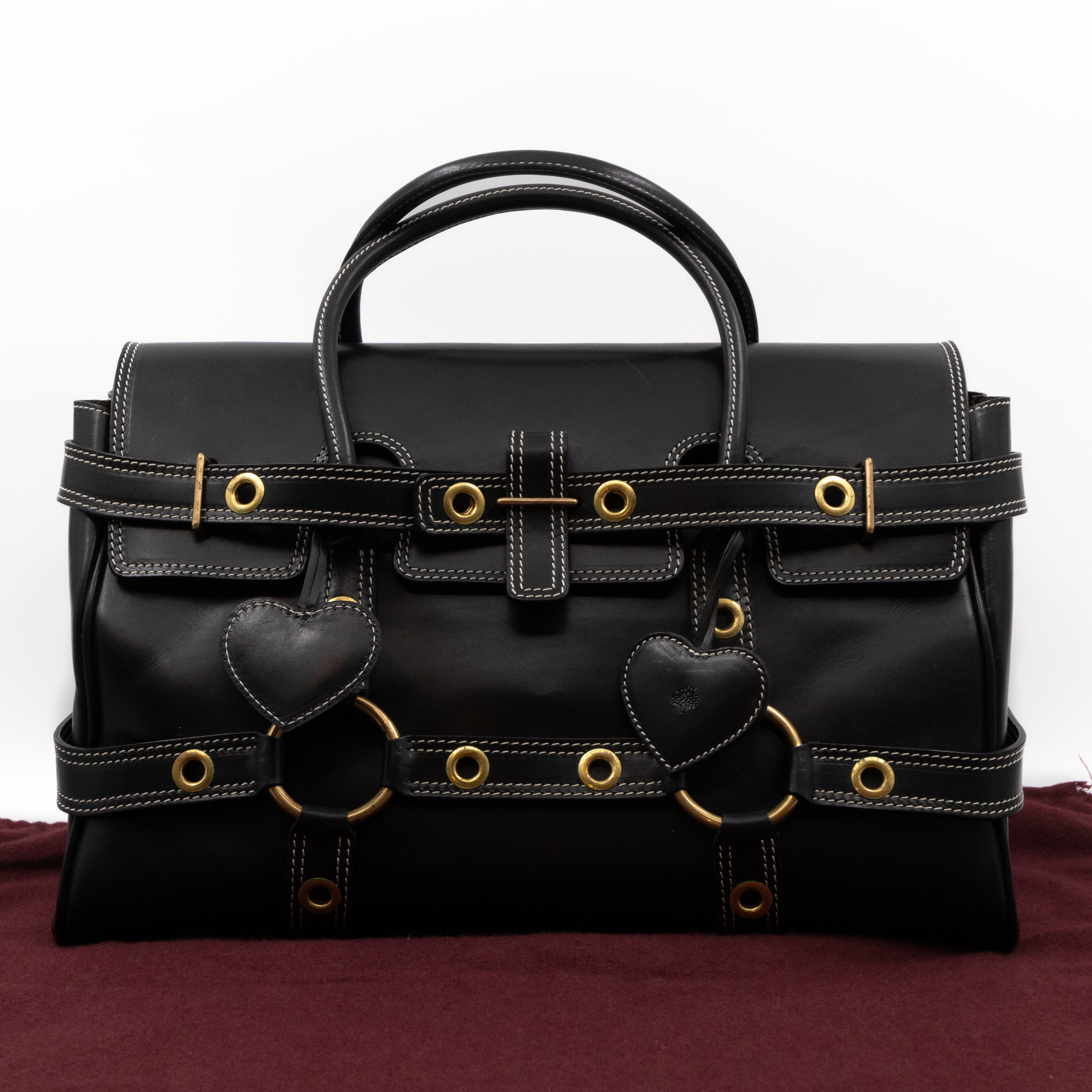 Luella Giselle Satchel Bag Black Leather