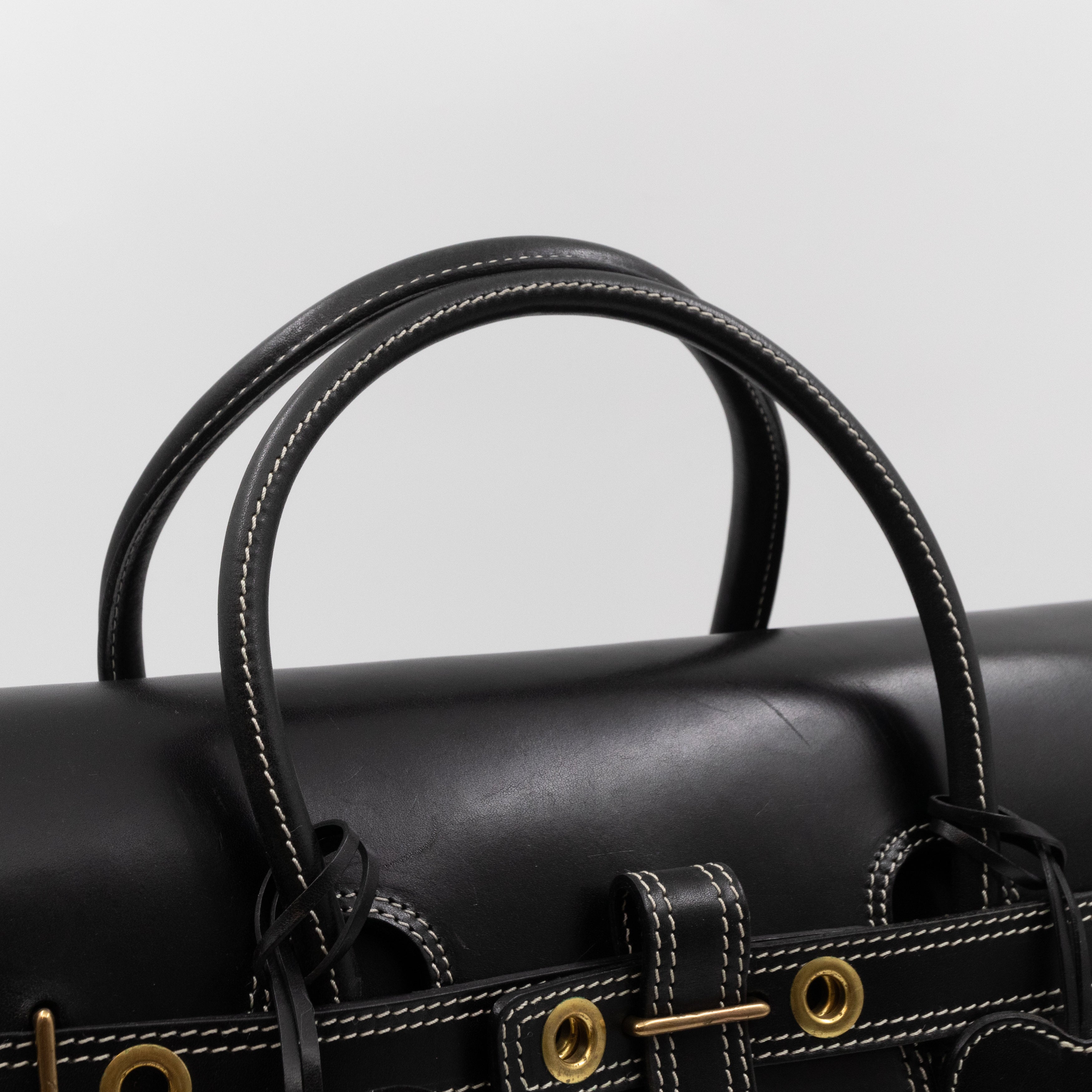 Luella Giselle Satchel Bag Black Leather