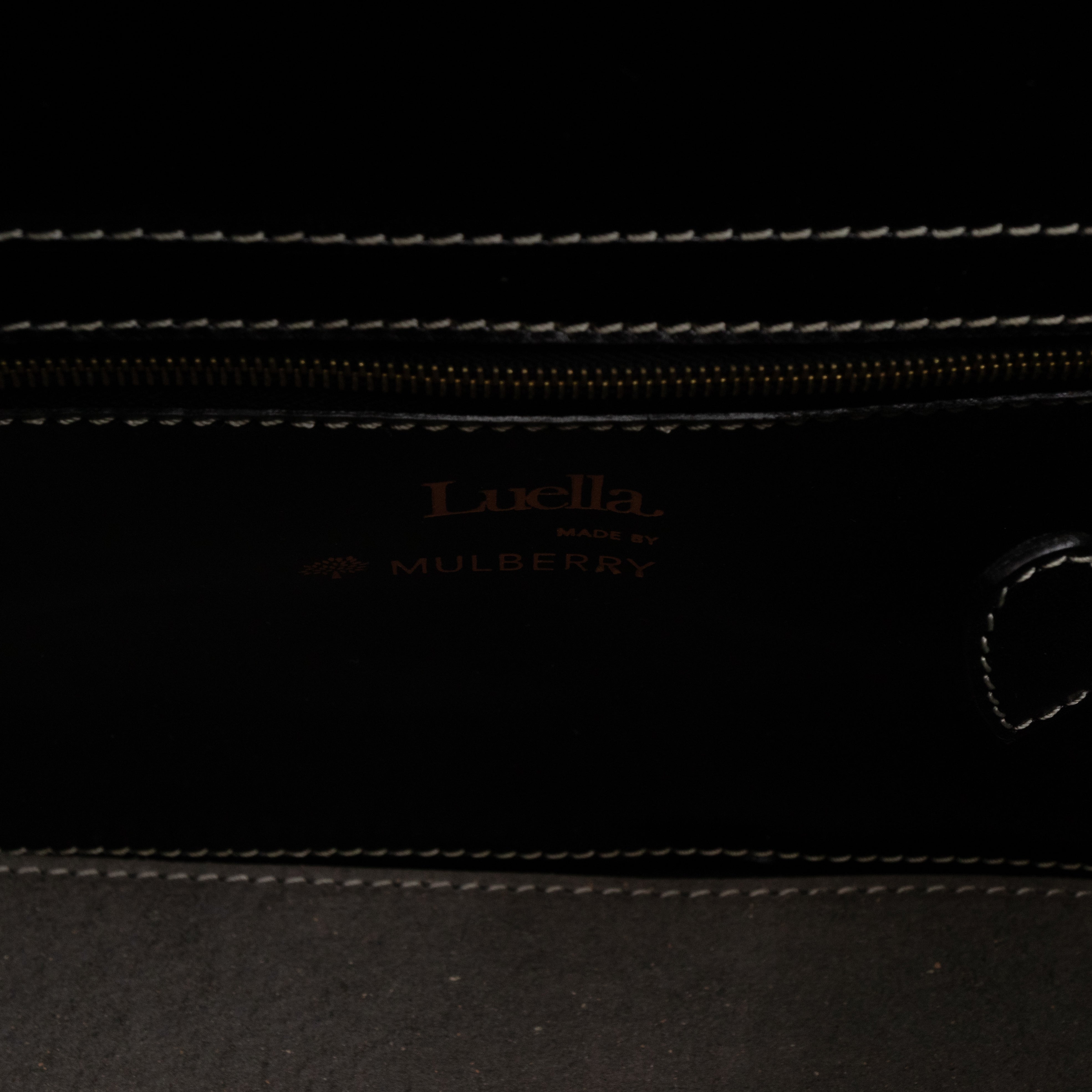 Luella Giselle Satchel Bag Black Leather
