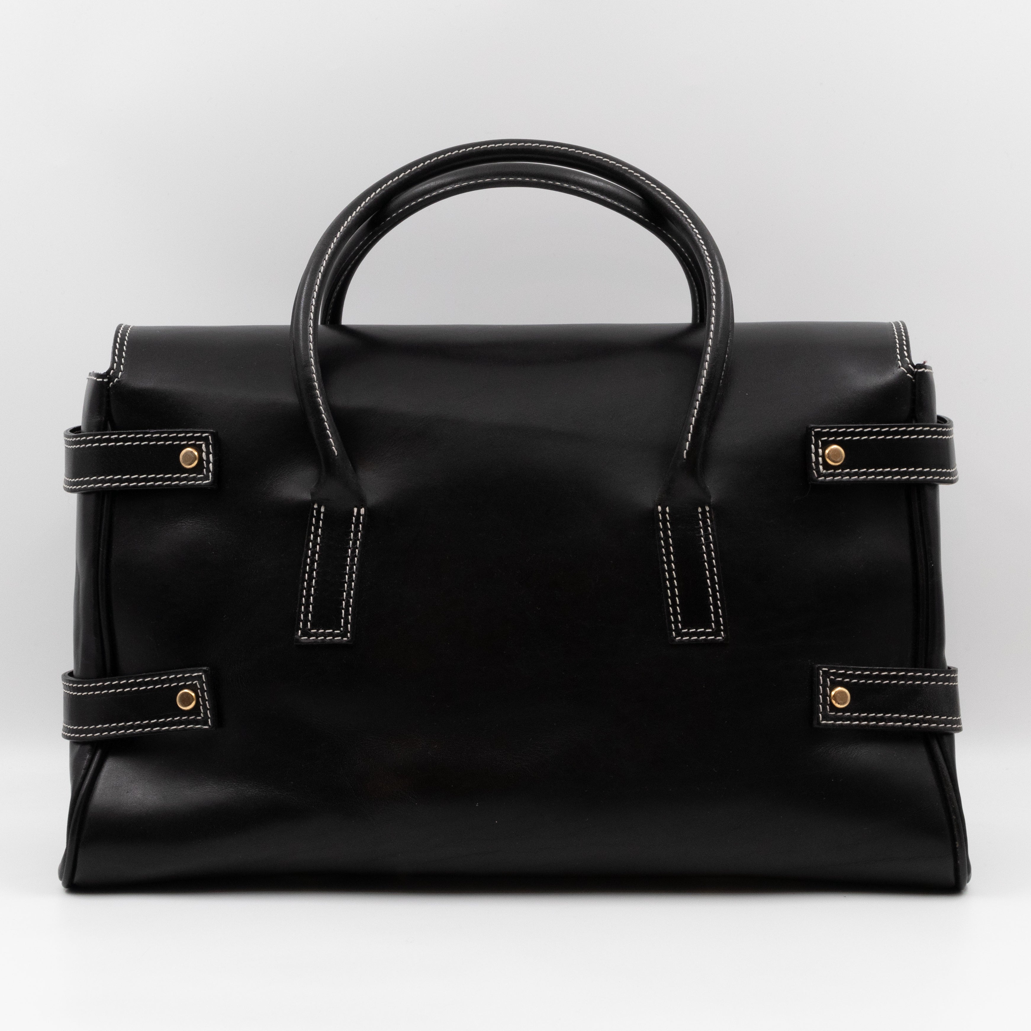 Luella Giselle Satchel Bag Black Leather