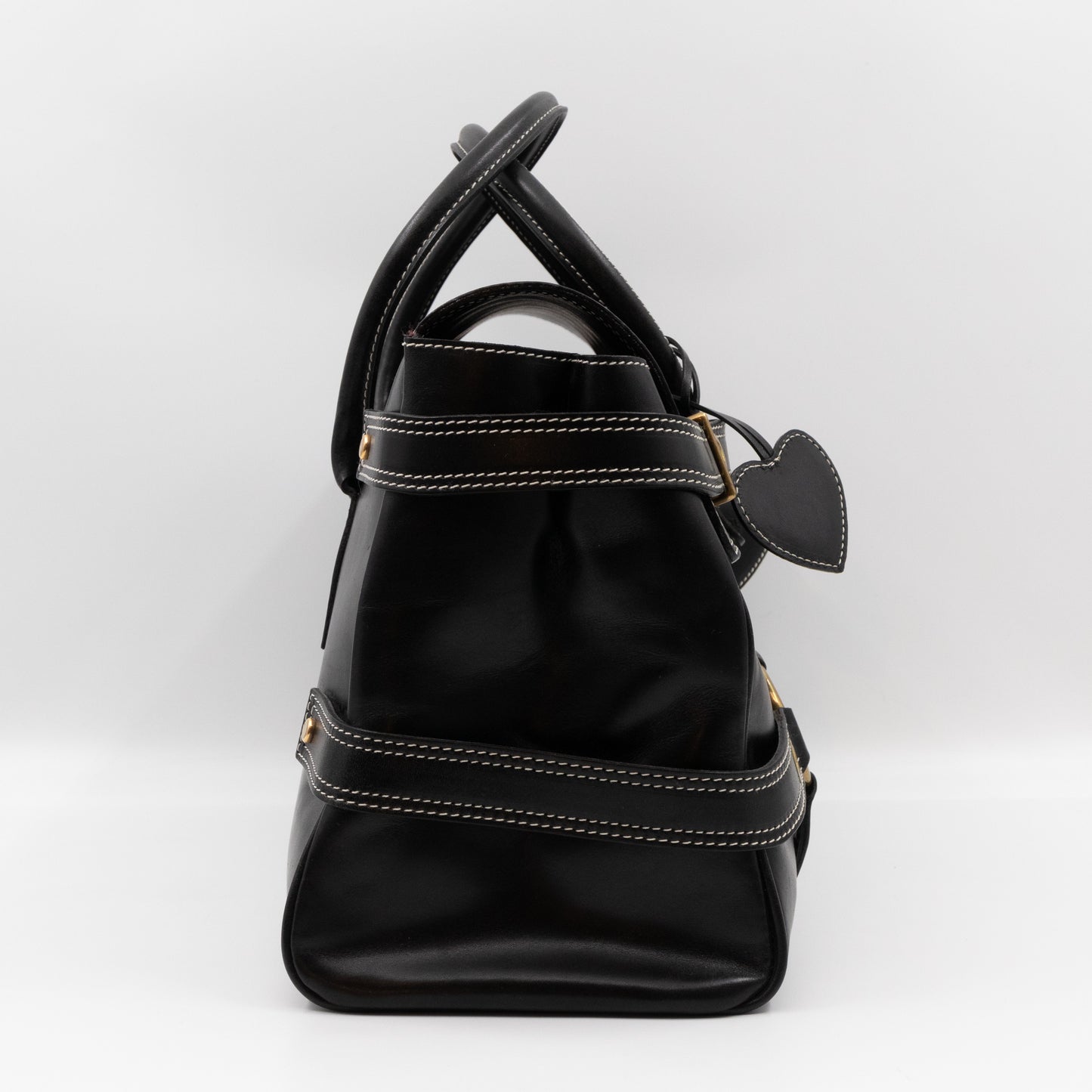 Luella Giselle Satchel Bag Black Leather