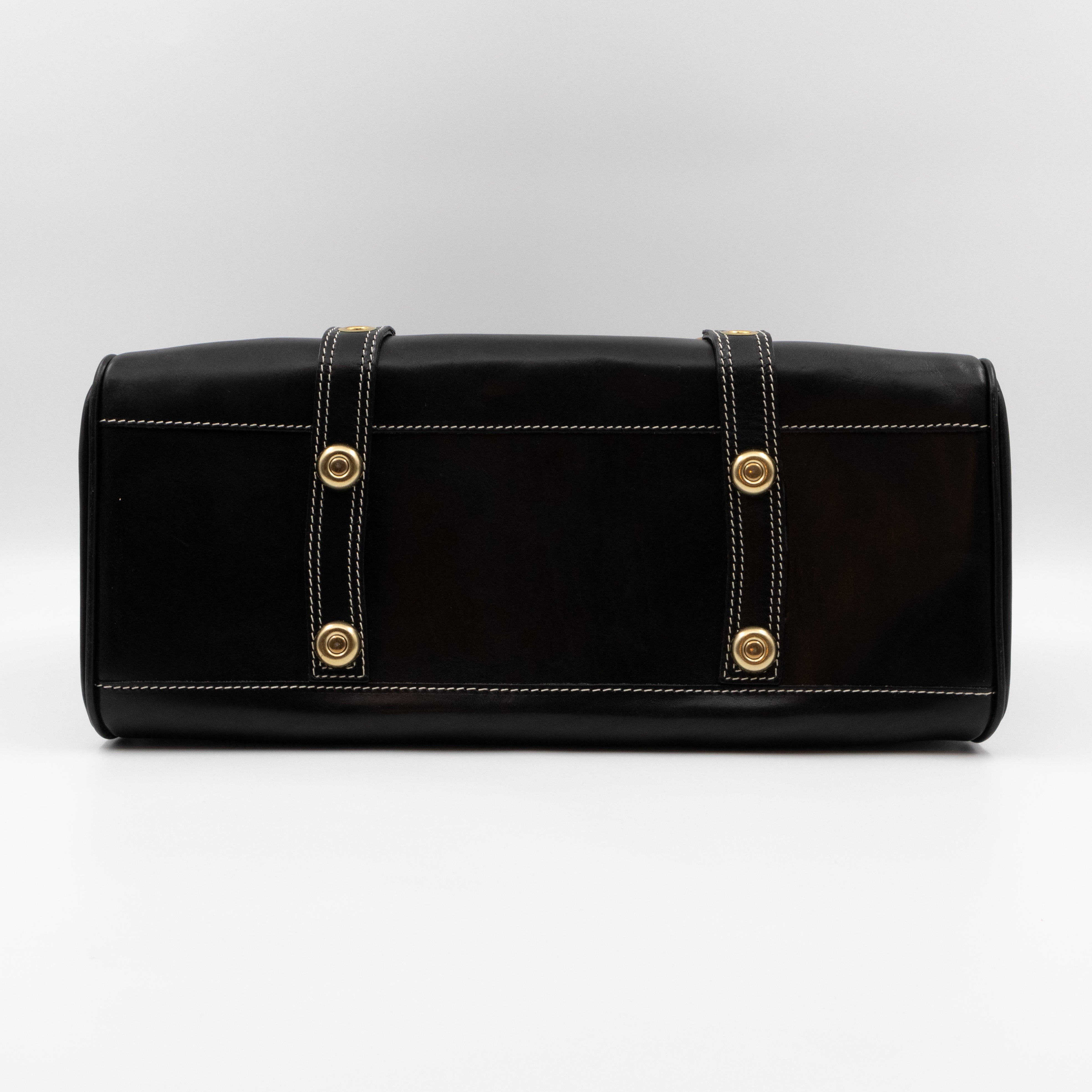 Luella Giselle Satchel Bag Black Leather