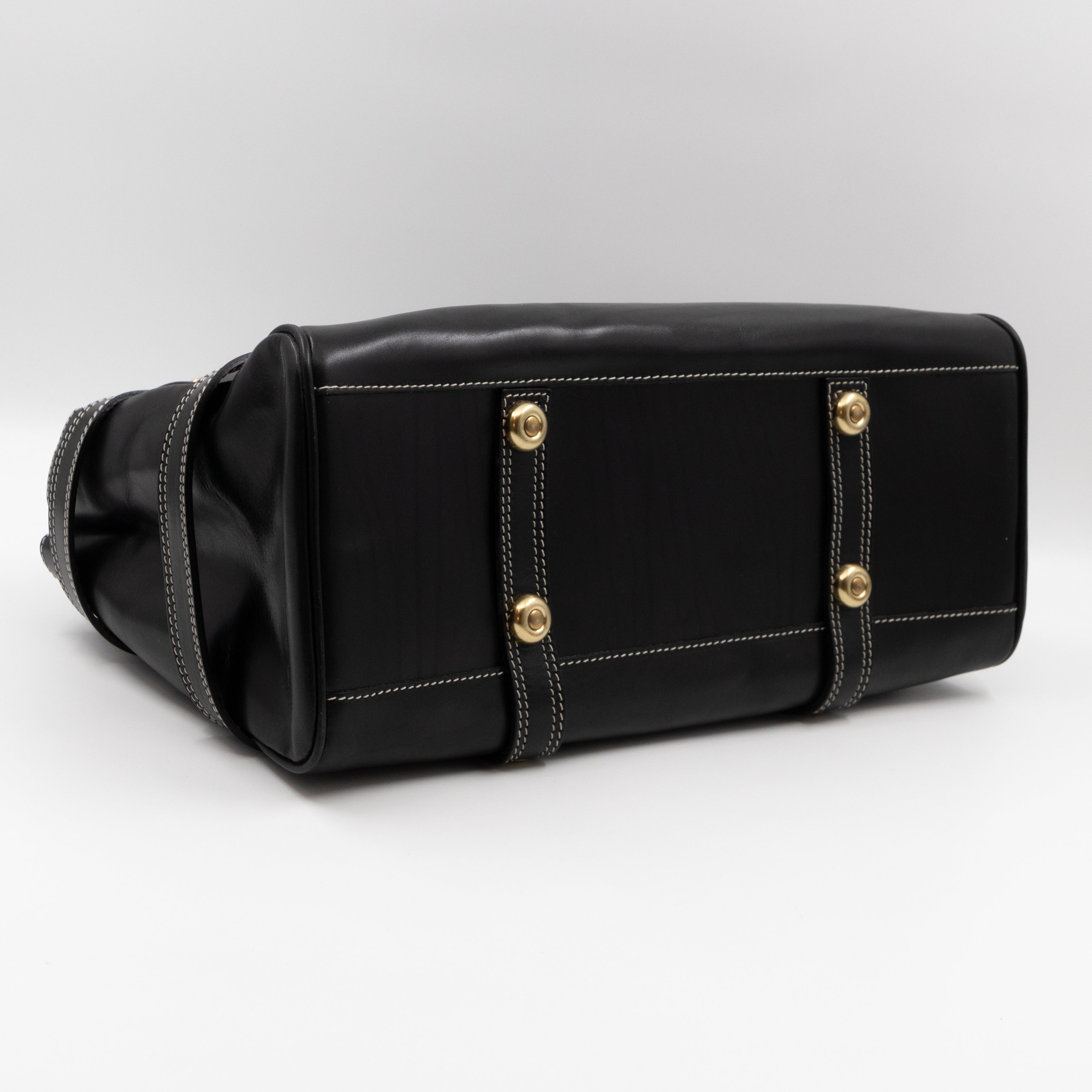 Luella Giselle Satchel Bag Black Leather