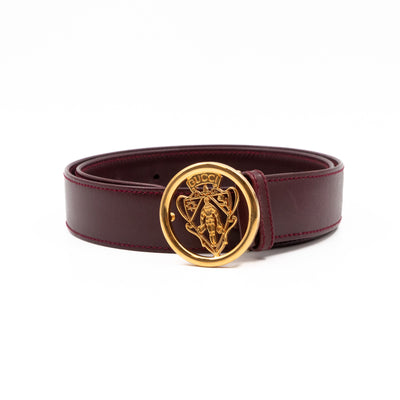 Vintage Crest Belt Burgundy Leather 70/28