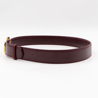 Vintage Crest Belt Burgundy Leather 70/28