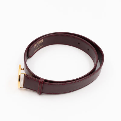 Vintage Crest Belt Burgundy Leather 70/28