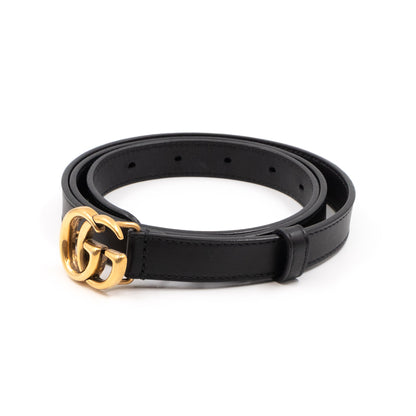 GG Marmont Slim Belt Black Leather 95 cm