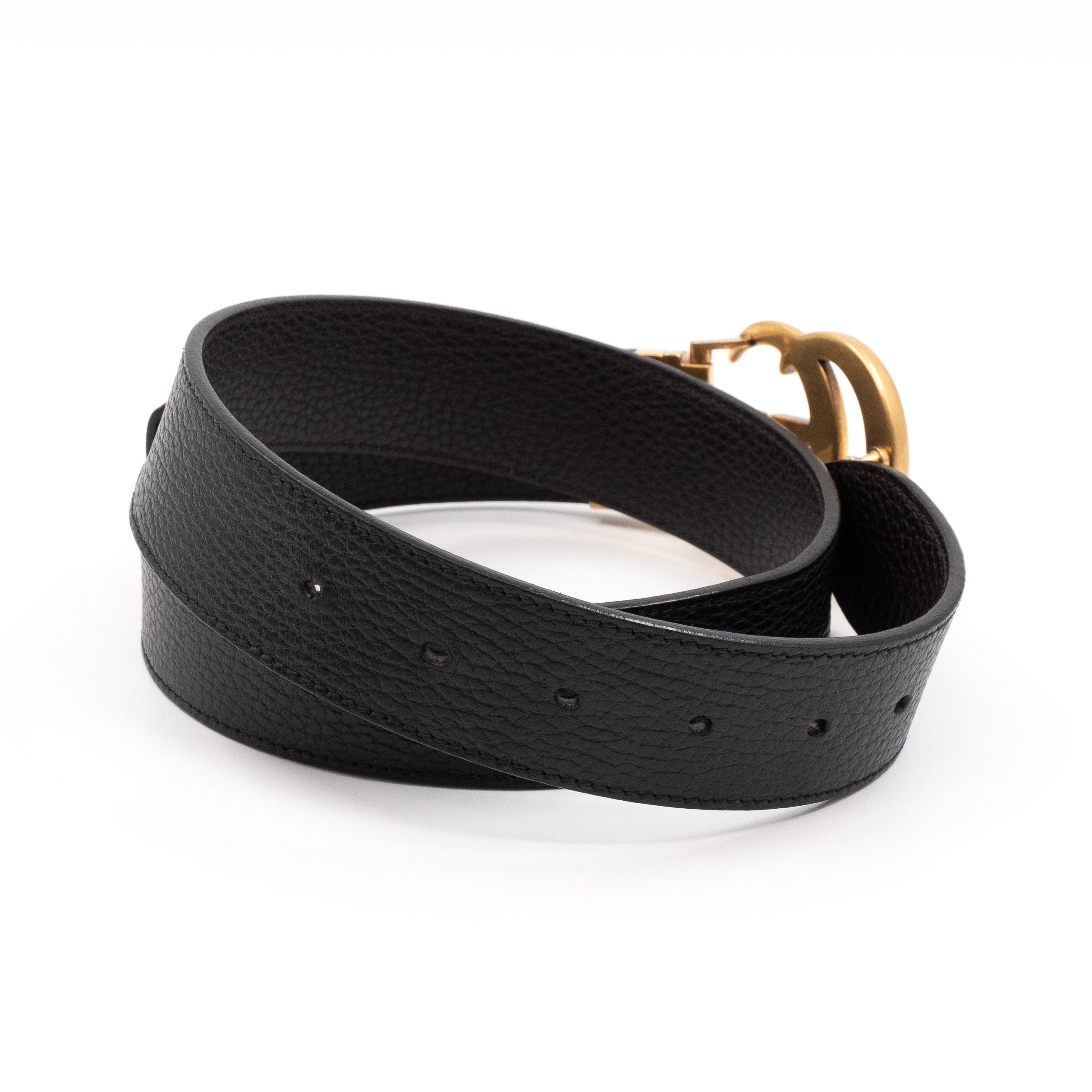 GG Marmont Reversible Black Brown Leather Belt 80 cm