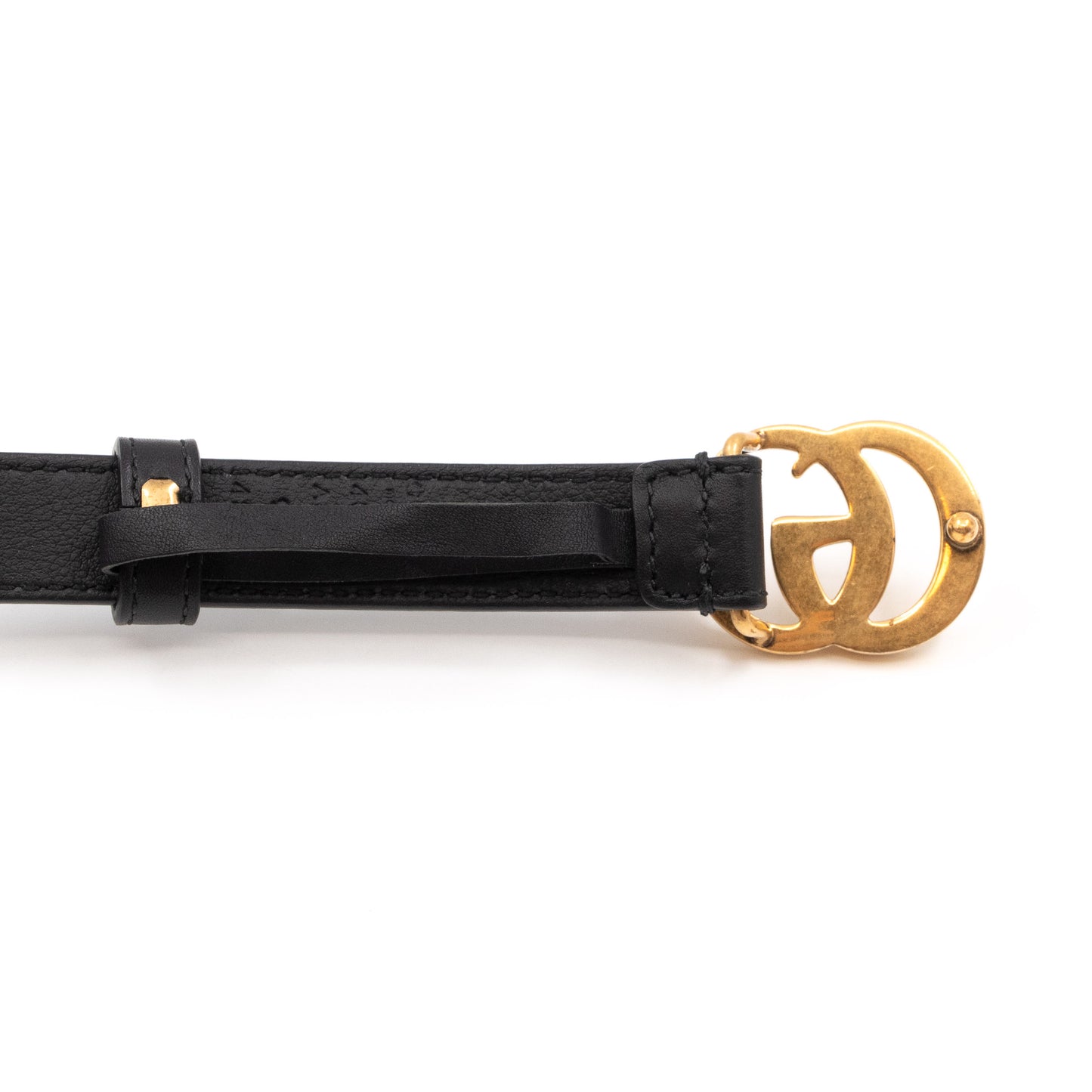 GG Marmont Slim Belt Black Leather 95 cm