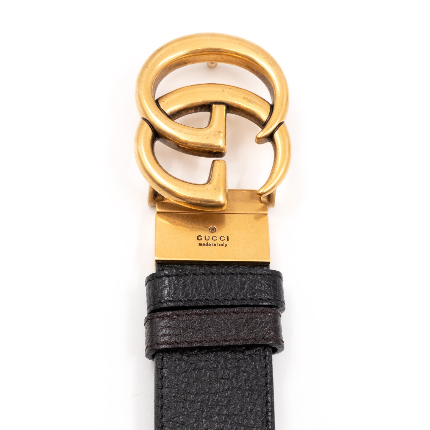 GG Marmont Reversible Black Brown Leather Belt 80 cm