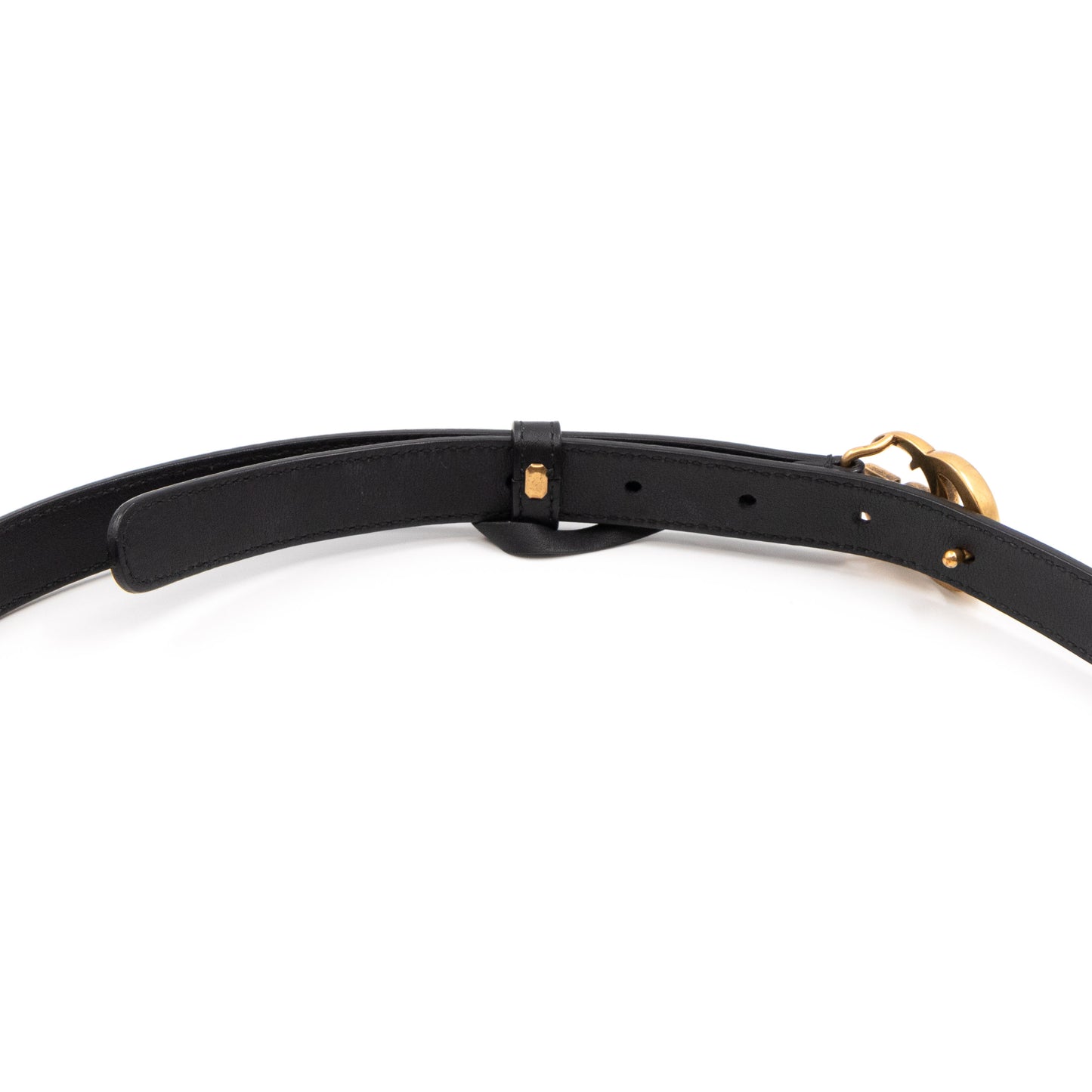 GG Marmont Slim Belt Black Leather 95 cm