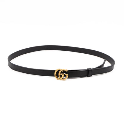 GG Marmont Slim Belt Black Leather 95 cm