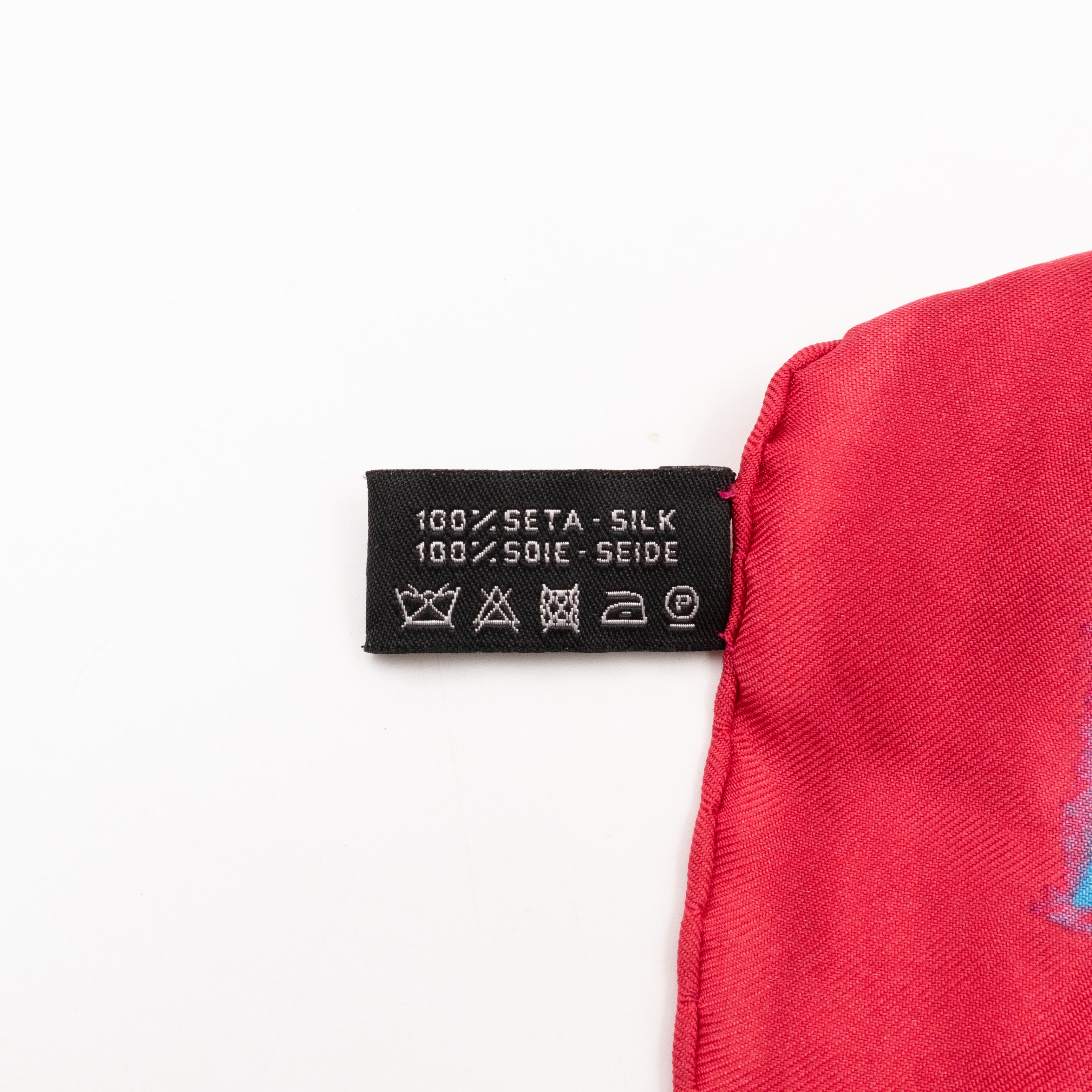 Coco Silk Square Scarf Pink Red 90 cm