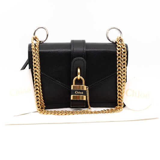 Aby Chain Shoulder Bag Black Leather