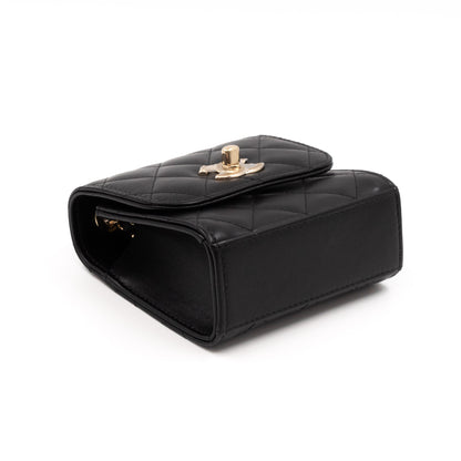 Trendy CC Clutch With Chain Black Leather