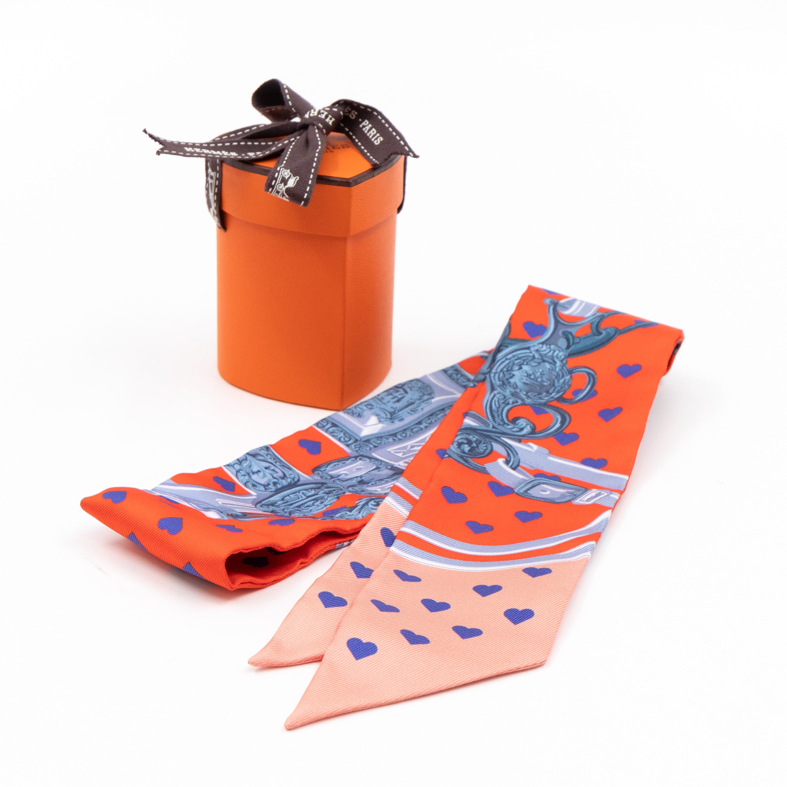 Twilly Scarf Love Heart Brides De Gala Orange