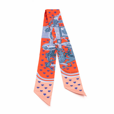 Twilly Scarf Love Heart Brides De Gala Orange