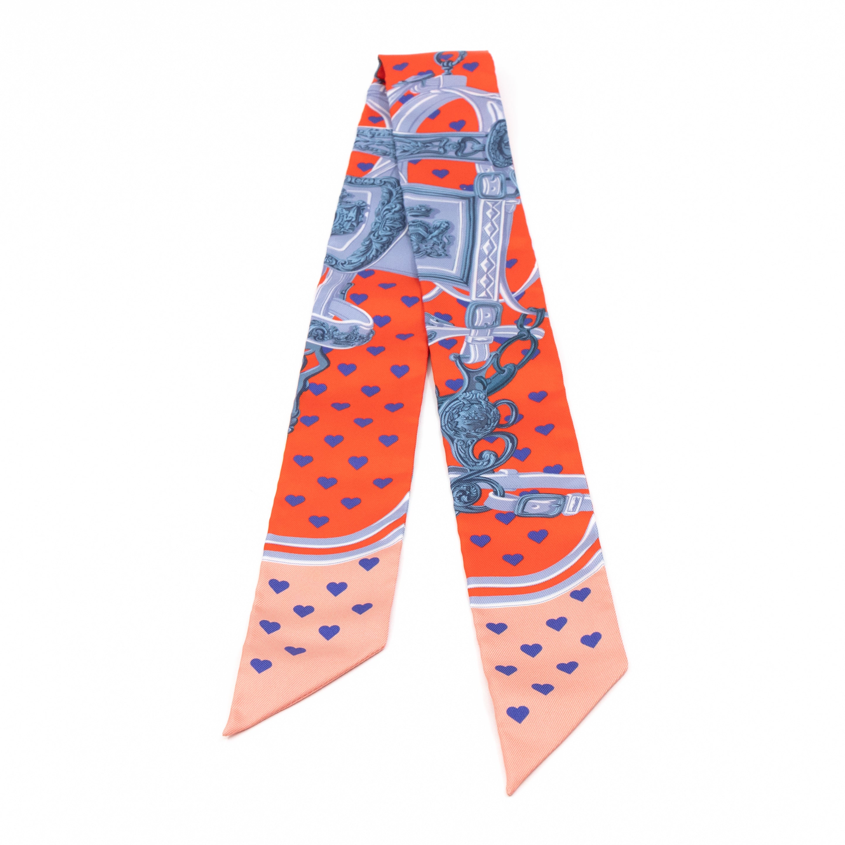 Twilly Scarf Love Heart Brides De Gala Orange