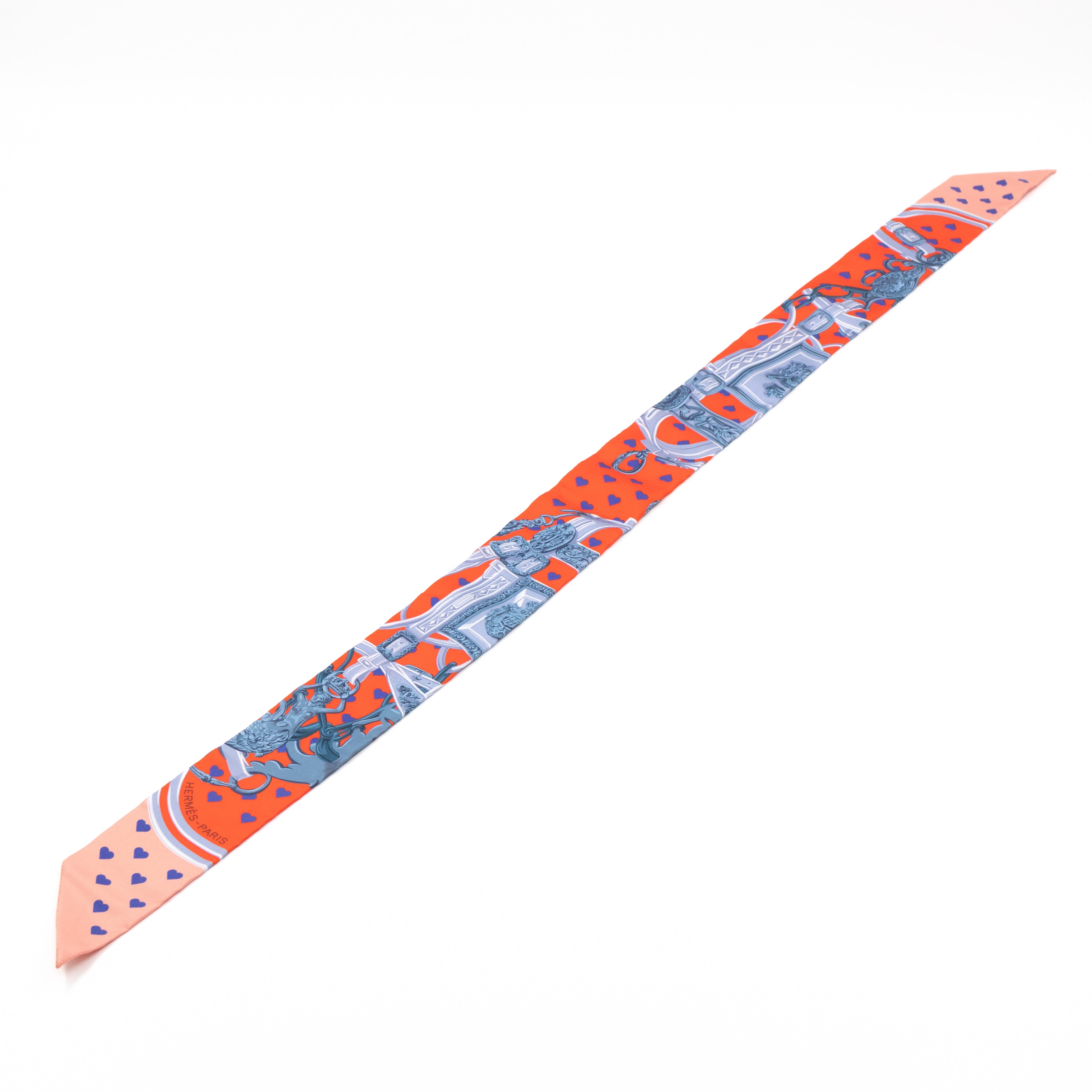 Twilly Scarf Love Heart Brides De Gala Orange