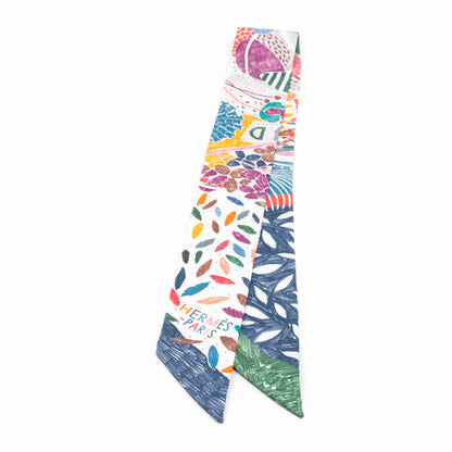 Twilly Scarf Multicolor White Letters