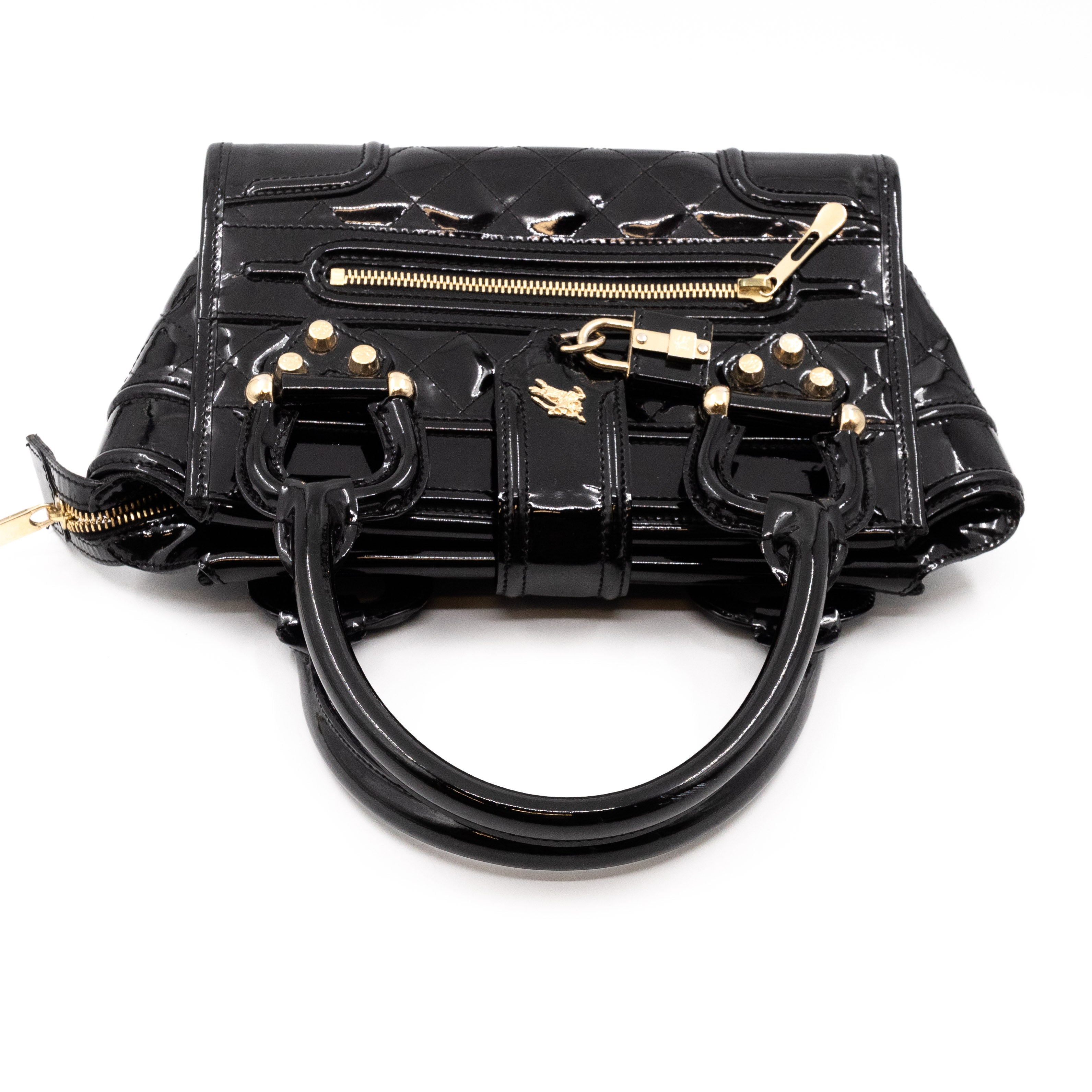 Mini Manor Bag Quilted Patent Leather Black